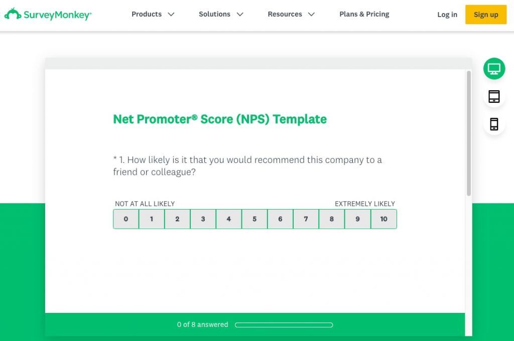 outil questionnaire en ligne SurveyMonkey