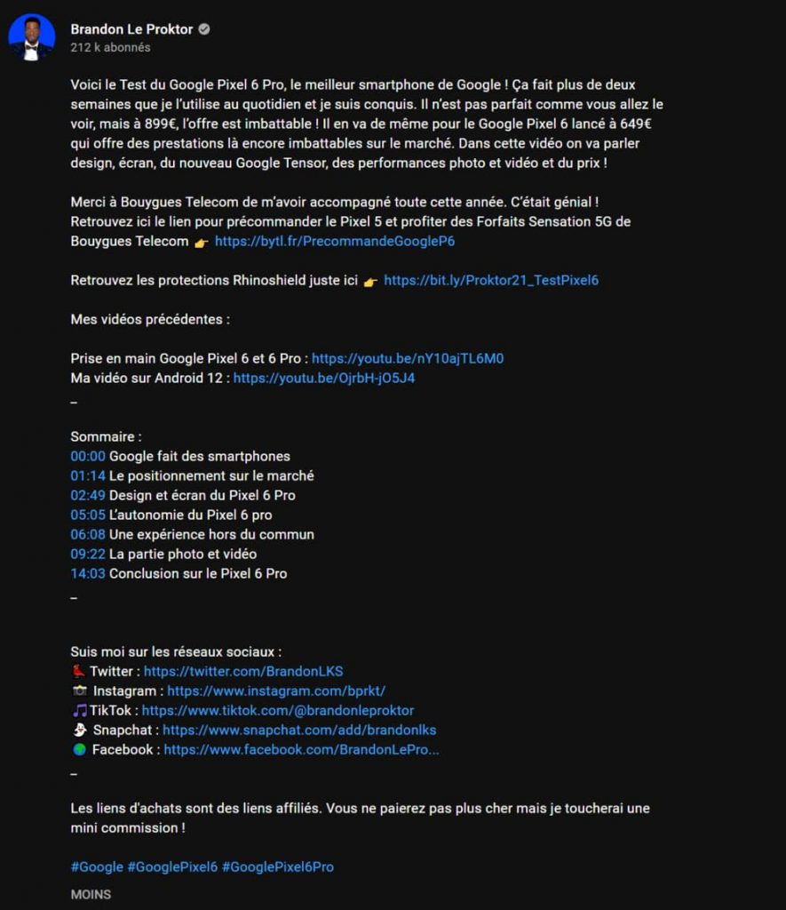 Exemple de description
