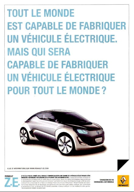 Exemple publicité Renault copywriting