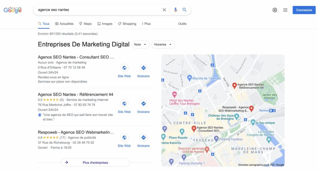 nouveau local pack desktop google
