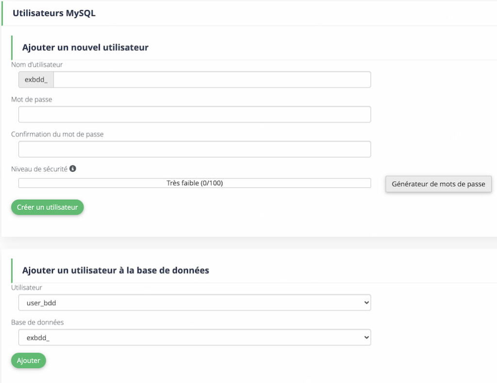 créer base de données sql