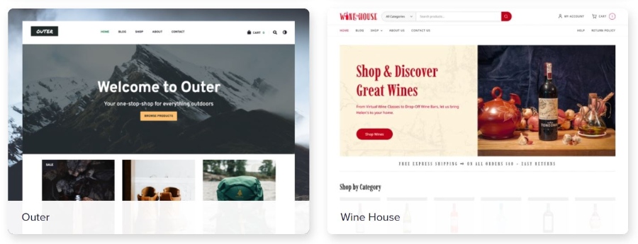Quelques thèmes de WooCommerce