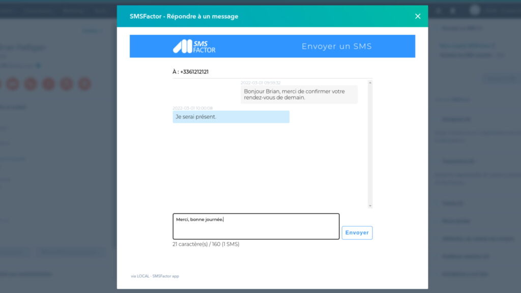 rappel rdv sms factor