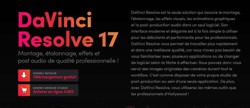 DaVinci Resolve pour remplacer After Effects