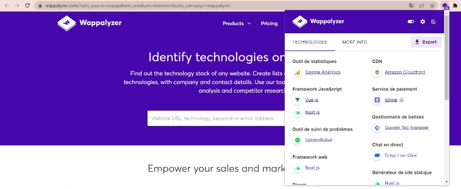 Wappalyzer : l'outil de veille concurrentielle pour les technologies web