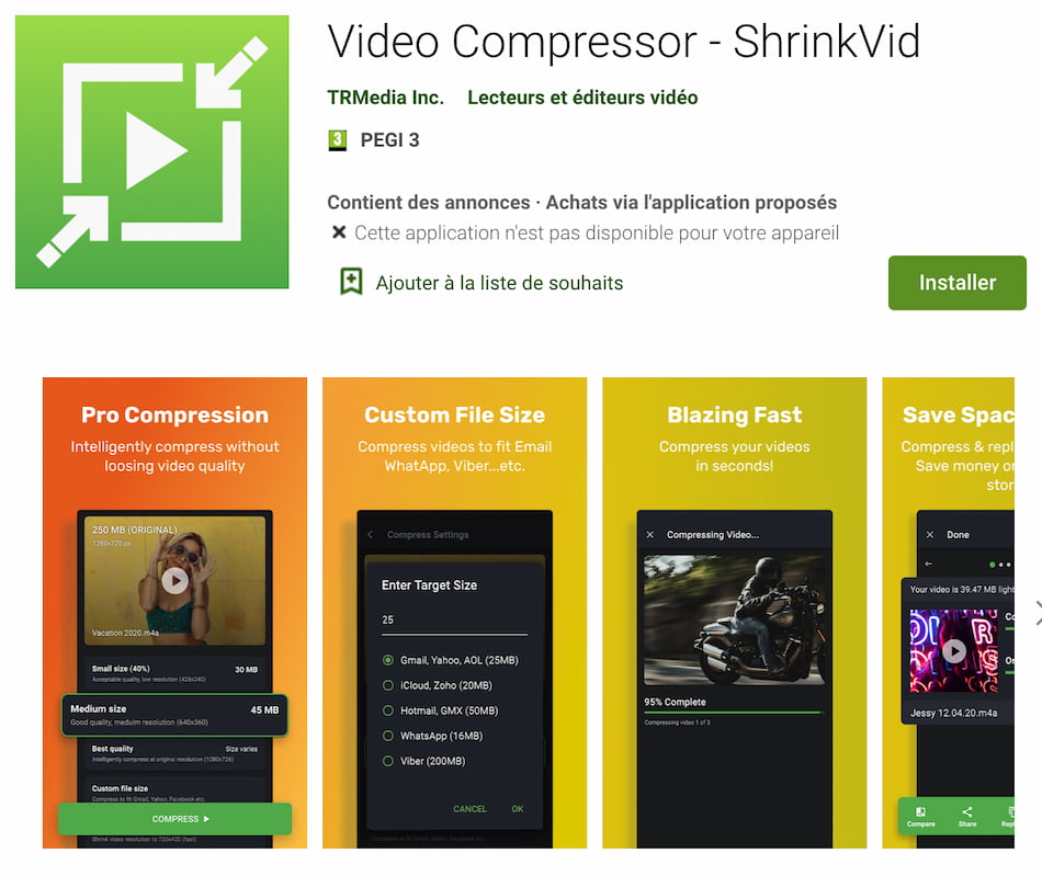 Compresser video application Android