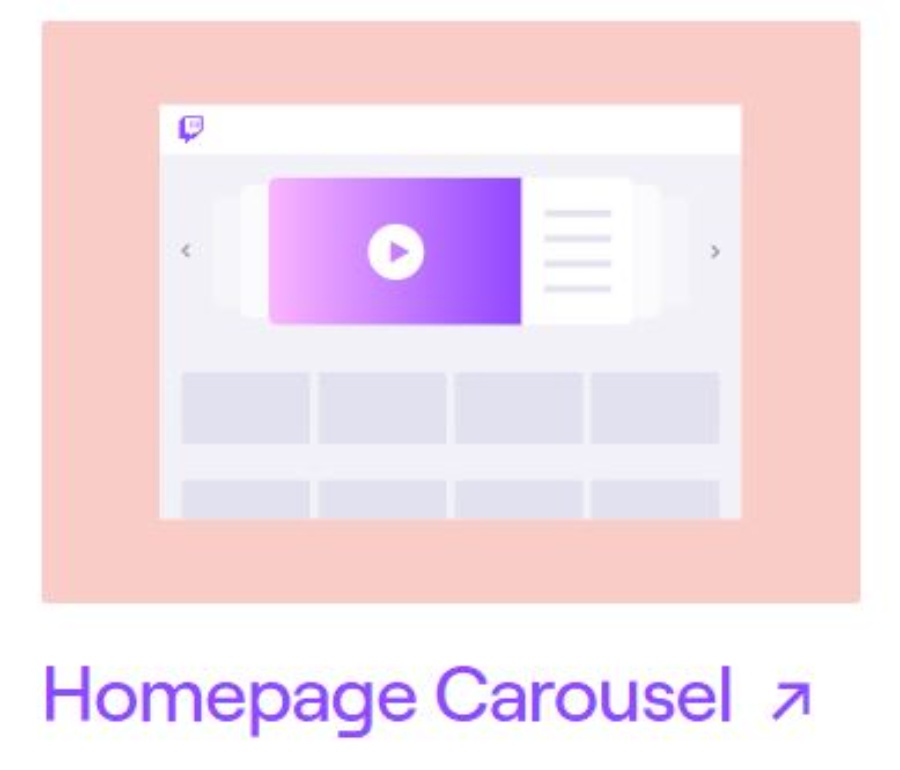 Home carousel on Twitch Ads
