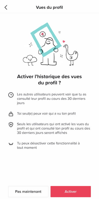 activer historique vues TikTok