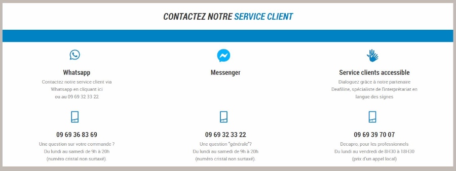 Exemple de commerce conversationnel (Decathlon)
