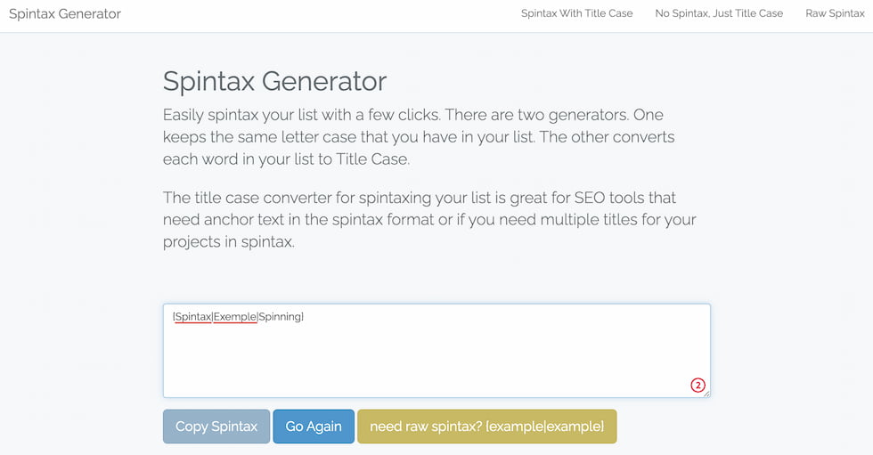 uppercase spintax generator