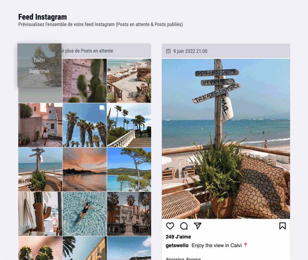 preview edit feed Instagram Swello