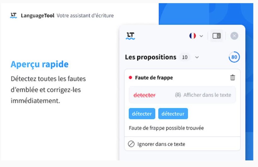 Extension d'orthographe : Language Tool