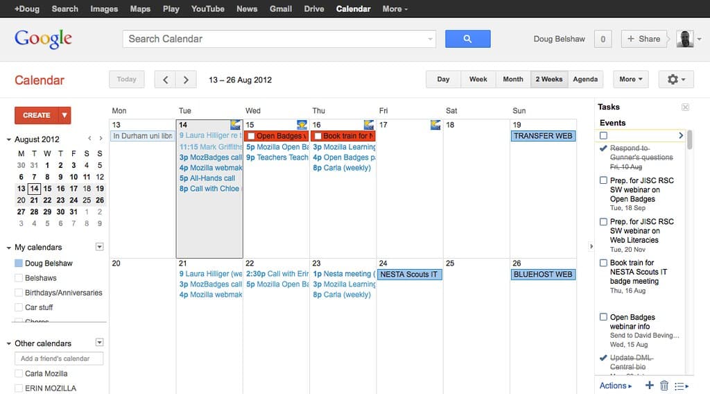 Vue agenda Google Agenda