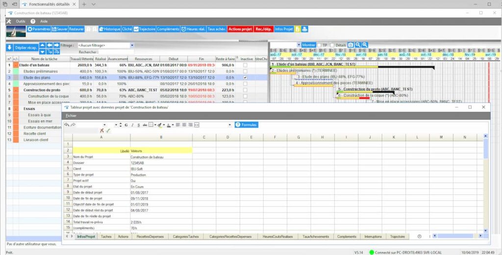Interface principale de Visualprojet
