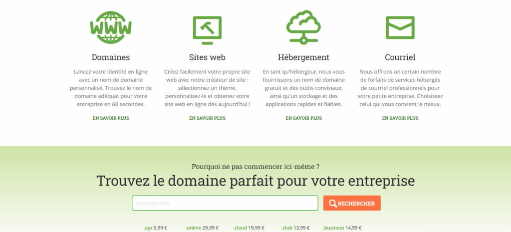 Aperçu de l'Interface d'Accueil du Site HostPapa
