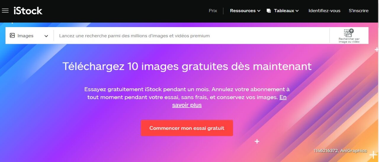 Page d'accueil iStock