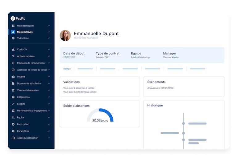 Interface Personnalisée par Employé