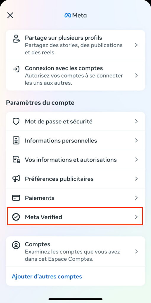 certification compte instagram meta verified