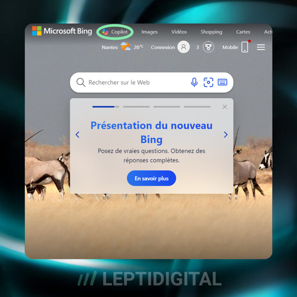 interface bing copilot