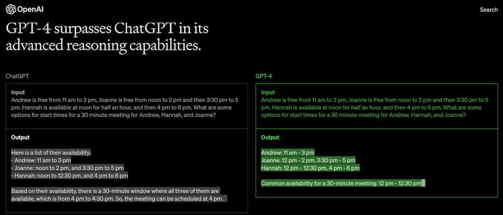 GPT 3.5 vs GPT-4