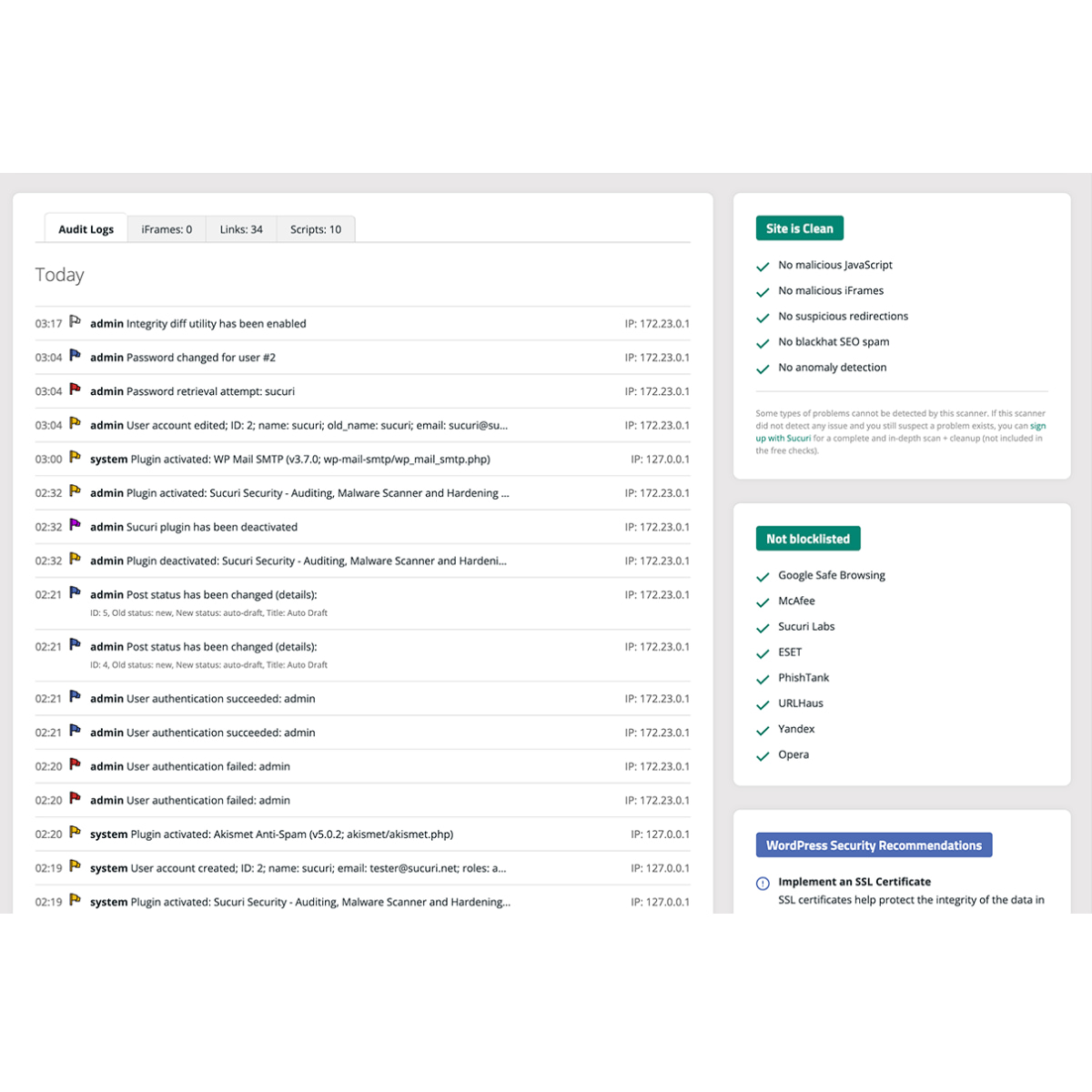 interface sucuri