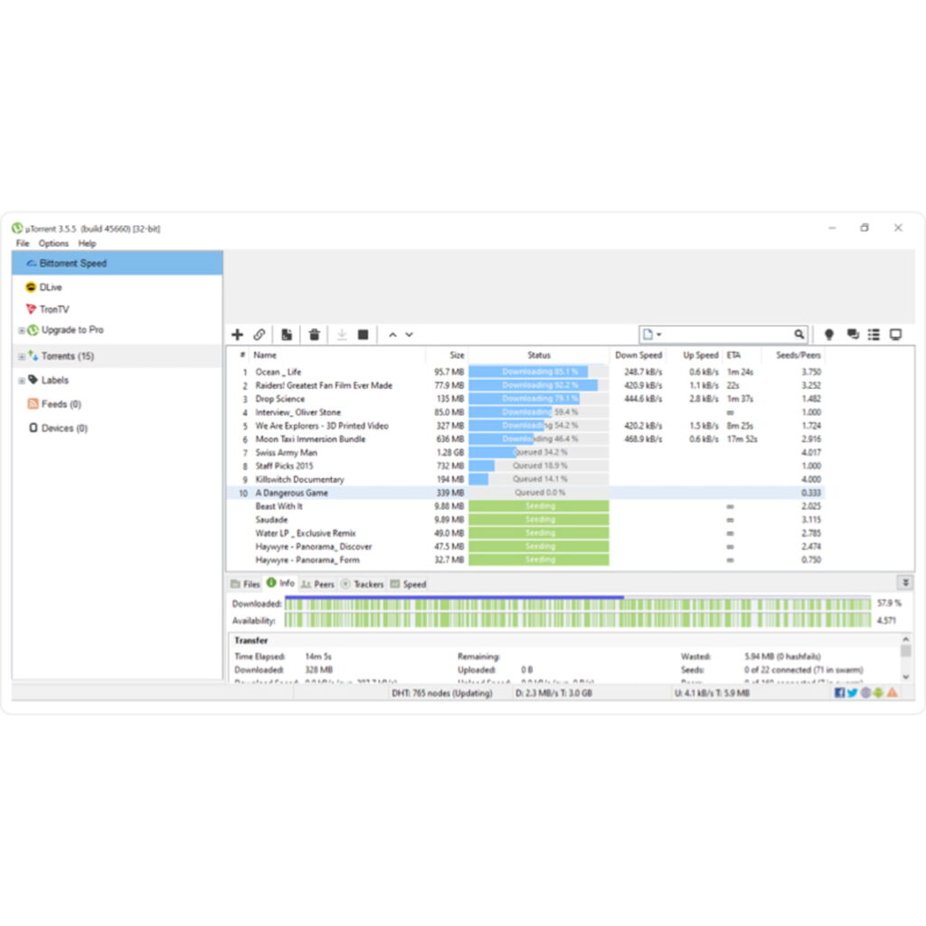Interface Utorrent