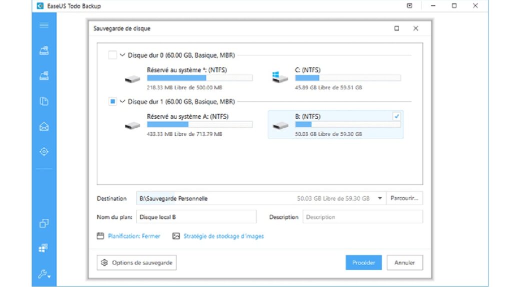 Sauvegarder facilement avec EaseUS