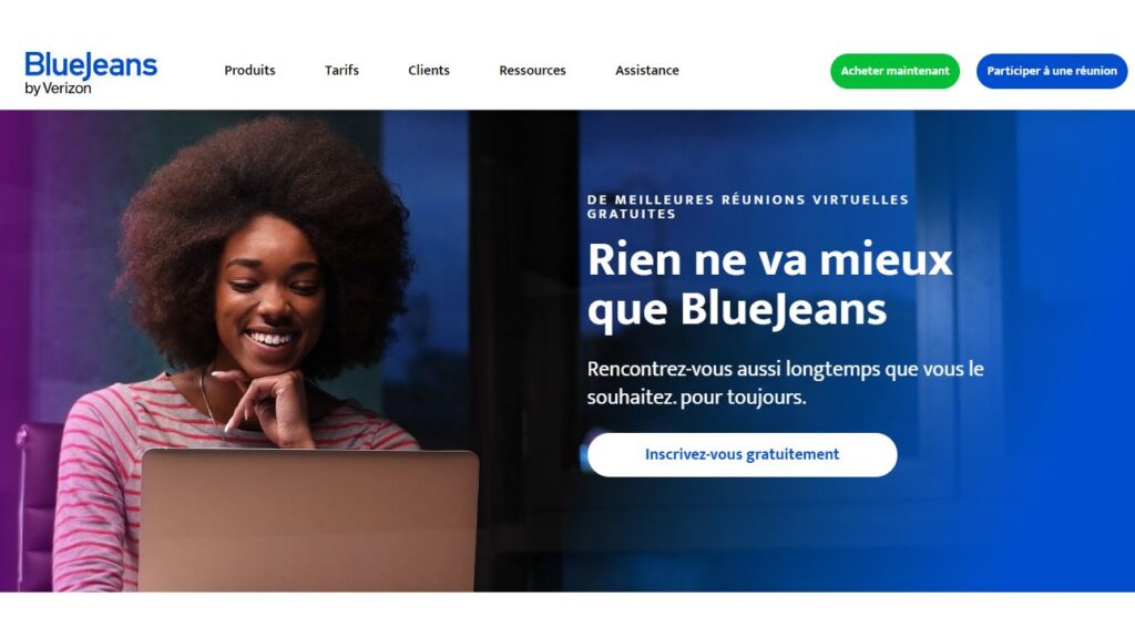 Site internet de BlueJeans