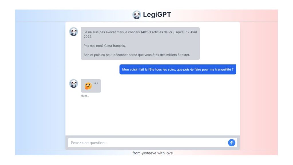 Voici comment se présente le chatbot lorsqu'il réfléchit à la réponse qu'il va donner