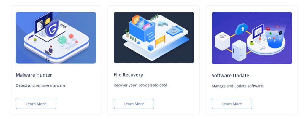 Différentes fonctionnalités de GlarySoft