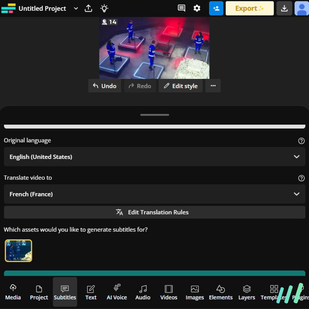 interface kapwing traduction