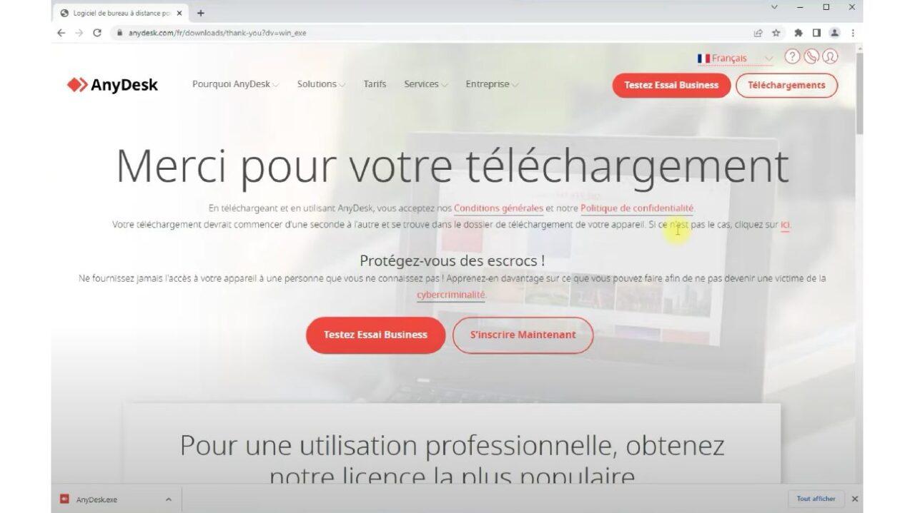 Téléchargement Anydesk