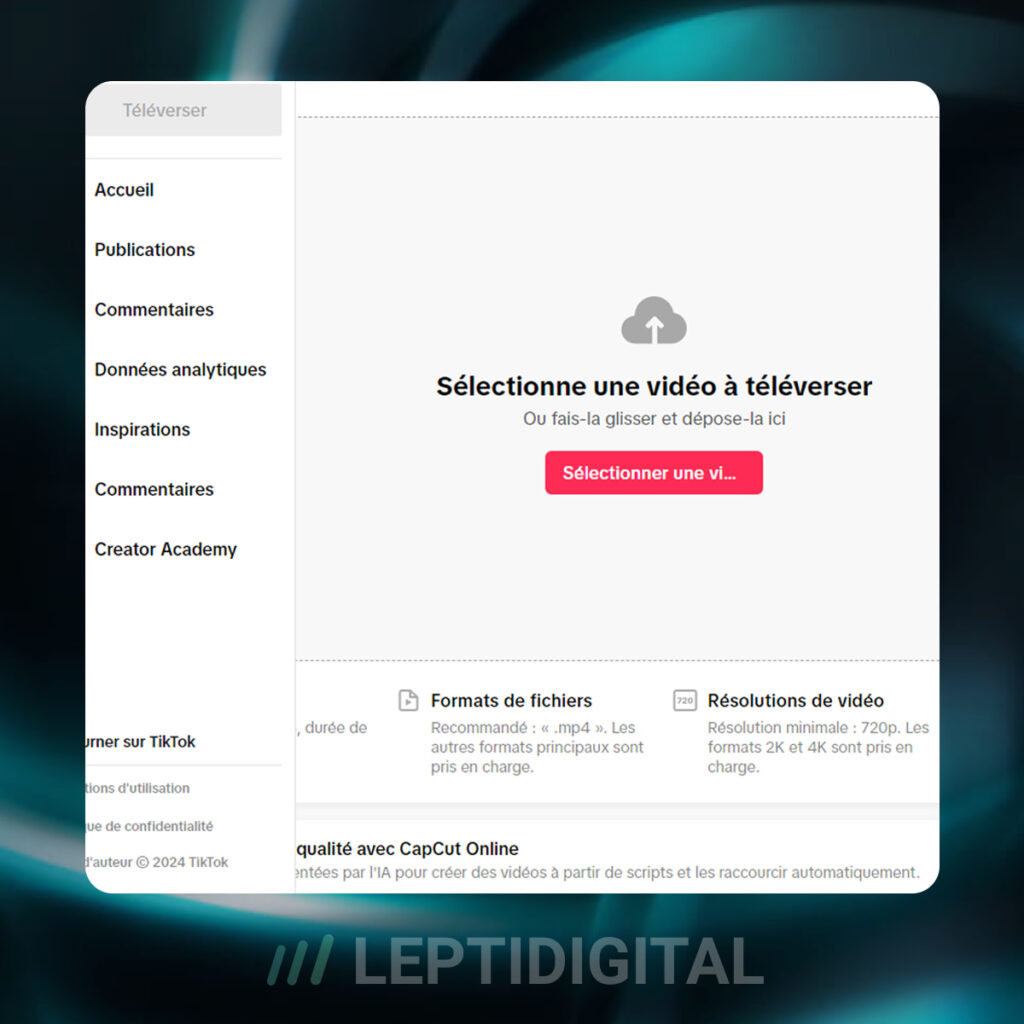 téléverser vidéo tiktok