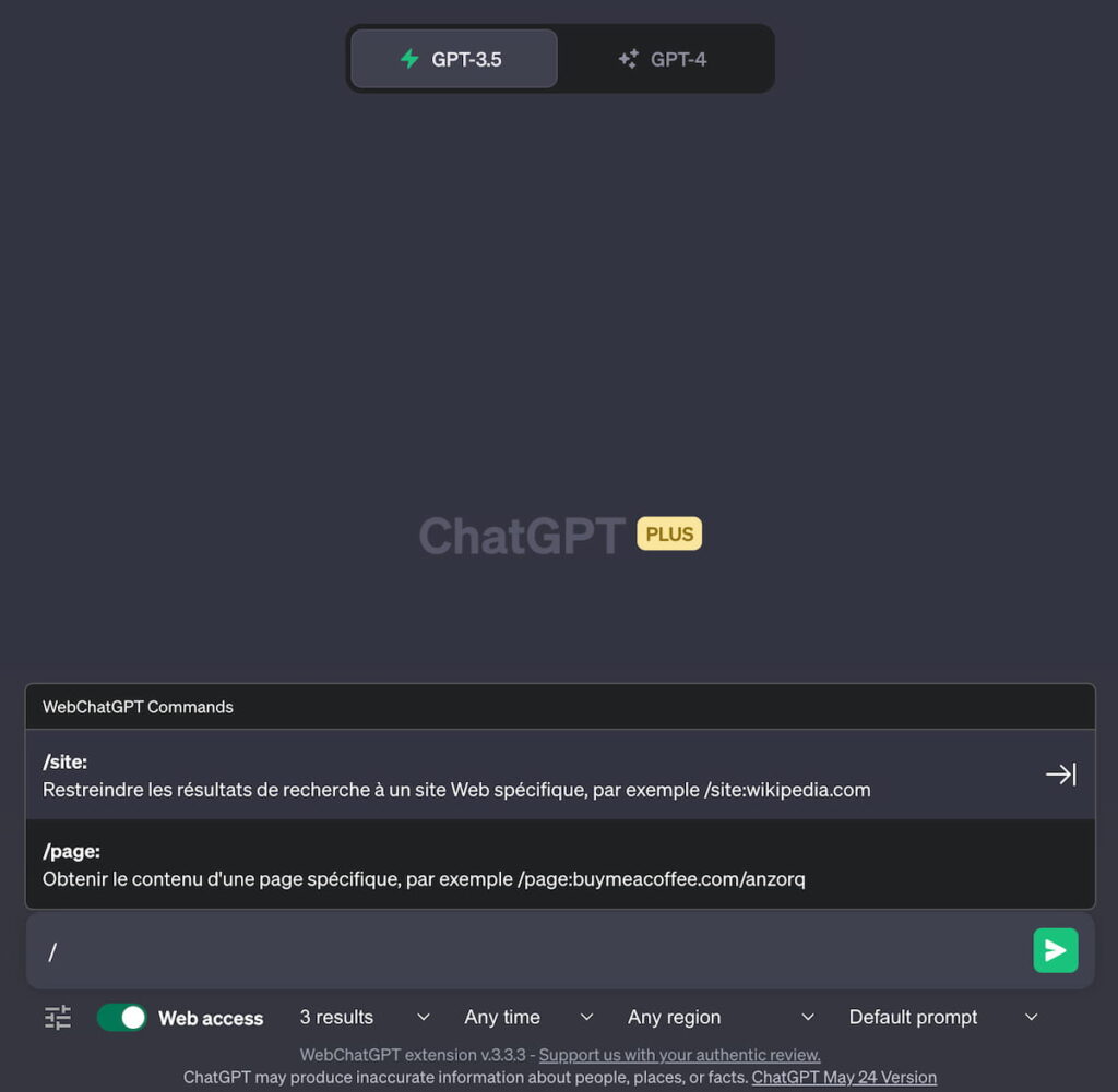 WebChatGPT - افزونه Chrome