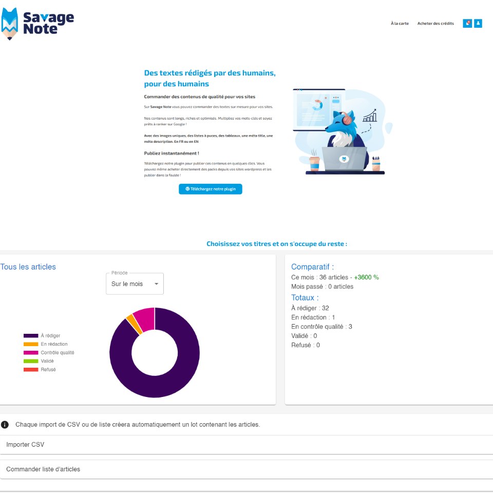 Aperçu interface savagenote