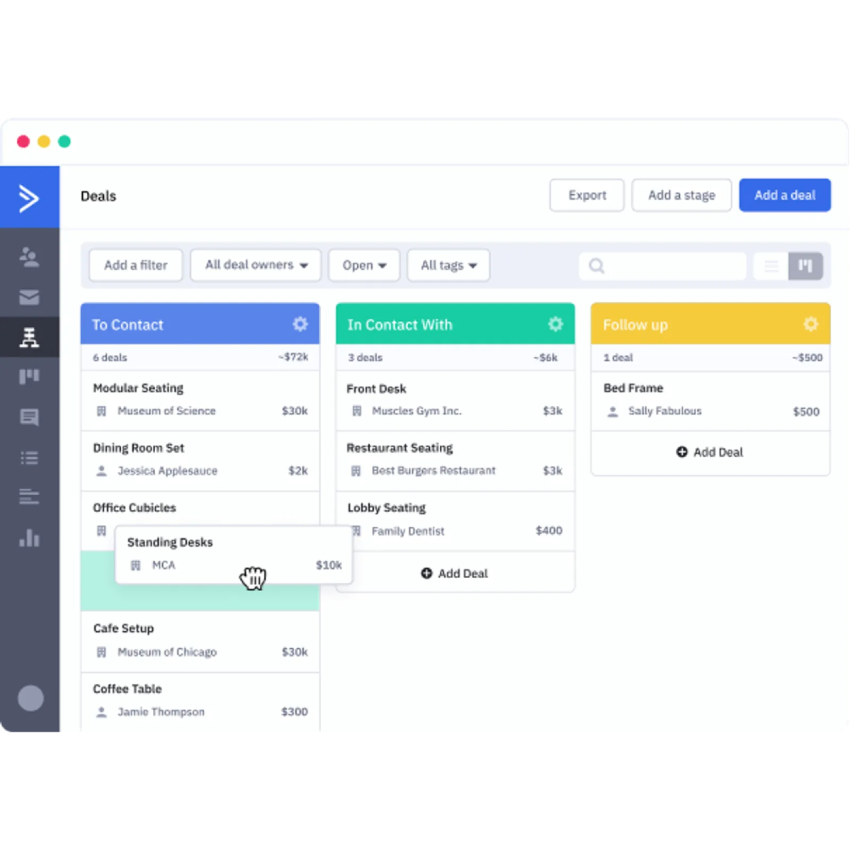 activecampaign crm interface
