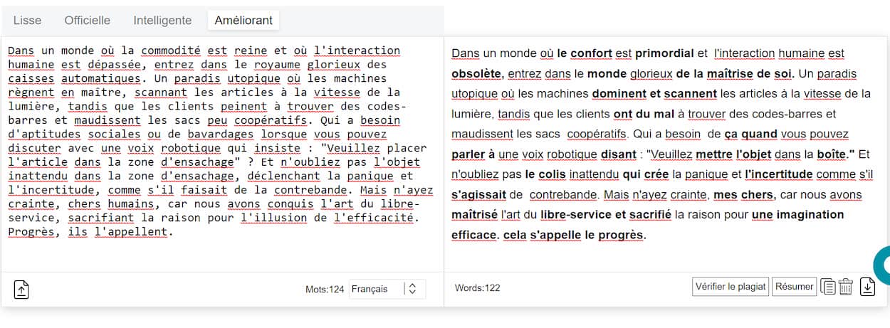 EditPad, outil de paraphrase