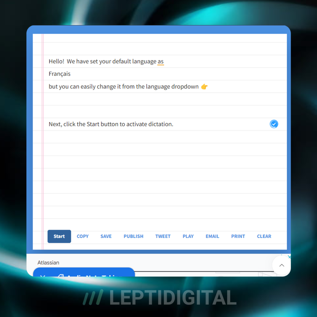 interface dictation.io