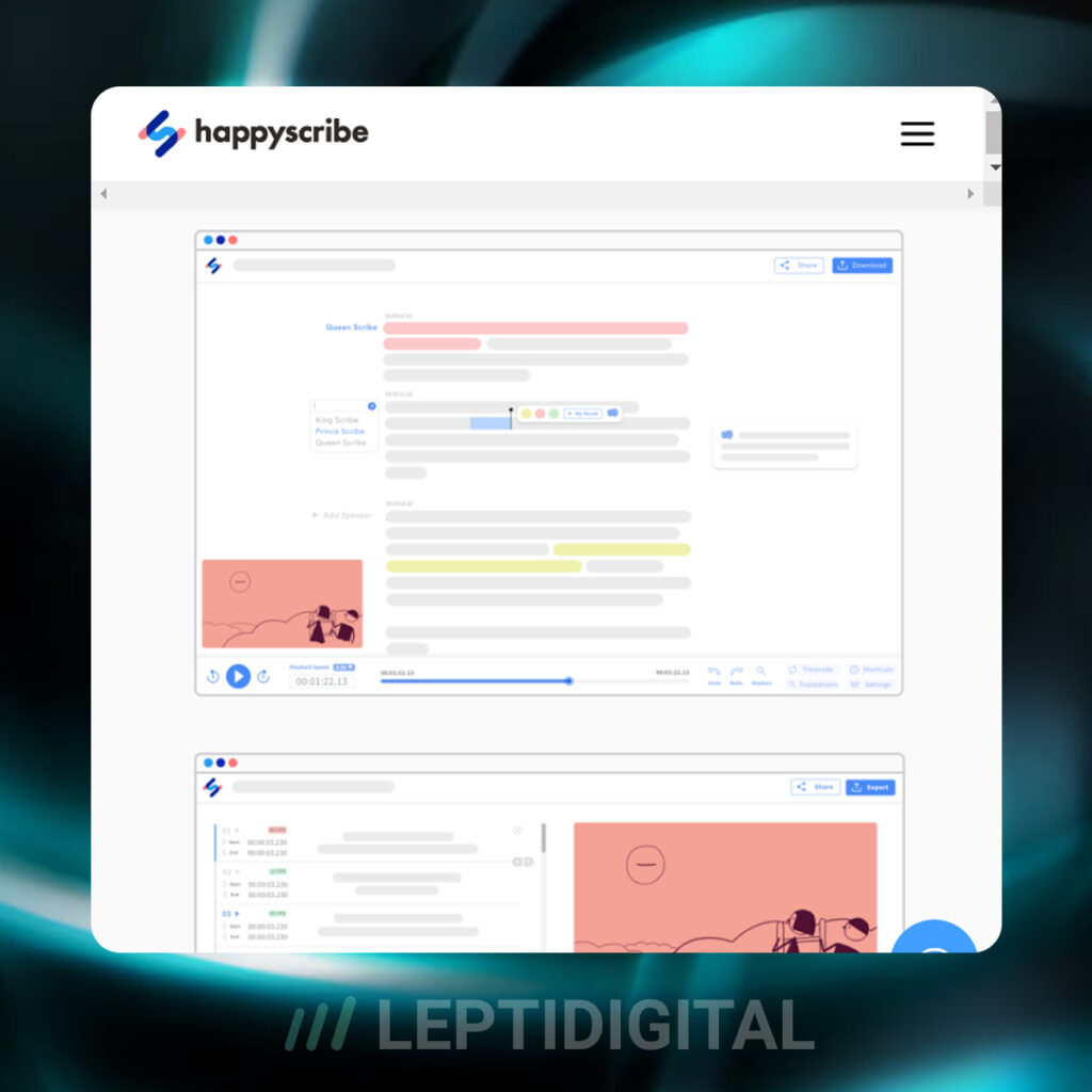 interface happyscribe