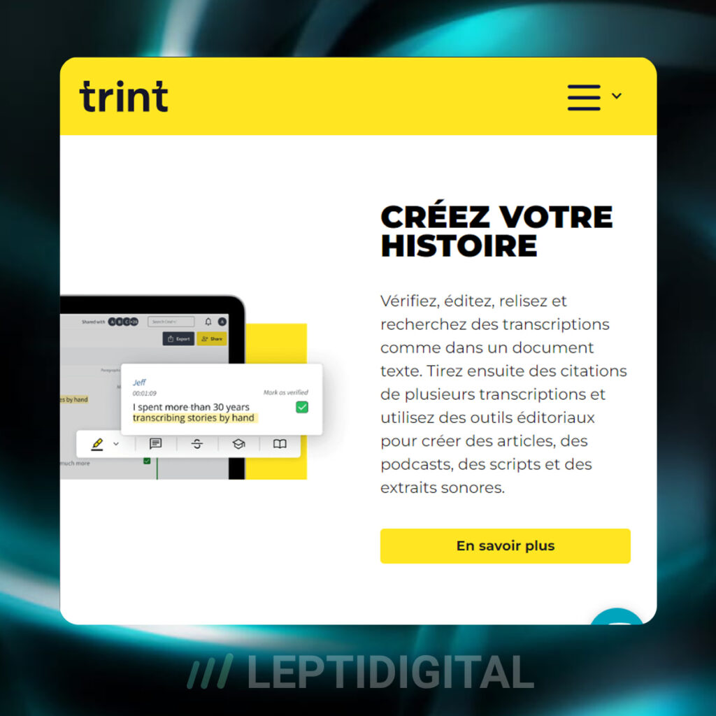 site web de trint