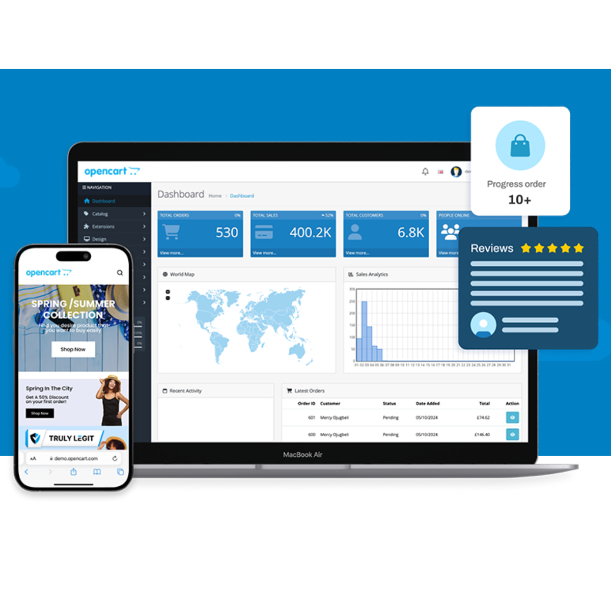 opencart visuel interface