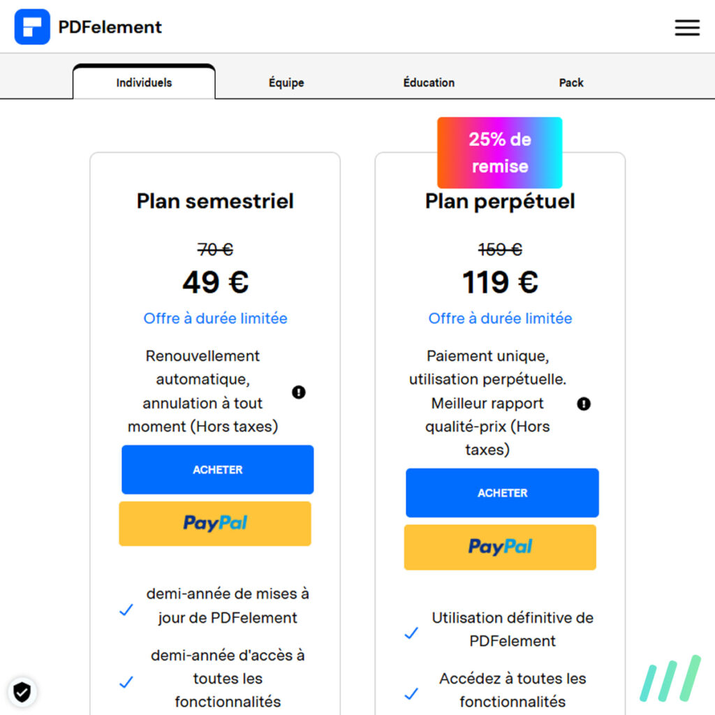tarification pdfelement