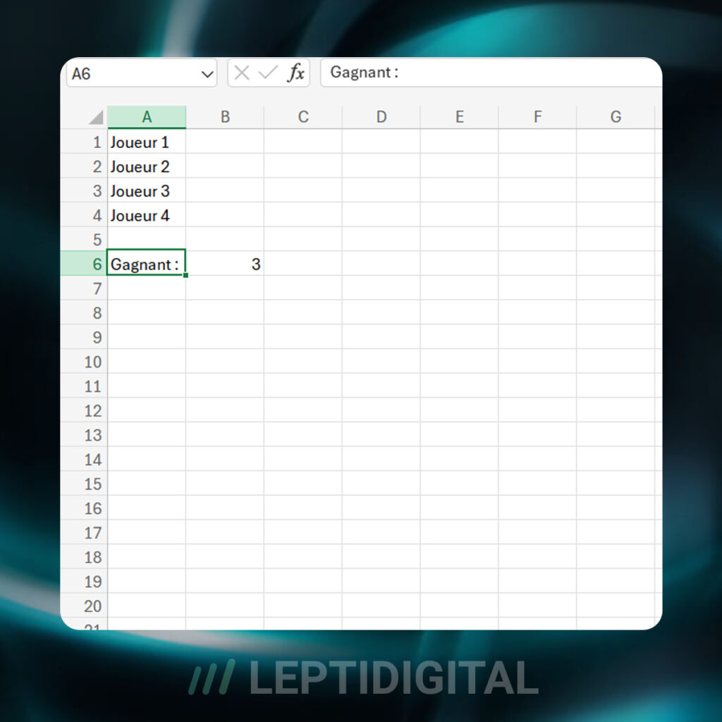 tirage au sort excel 2