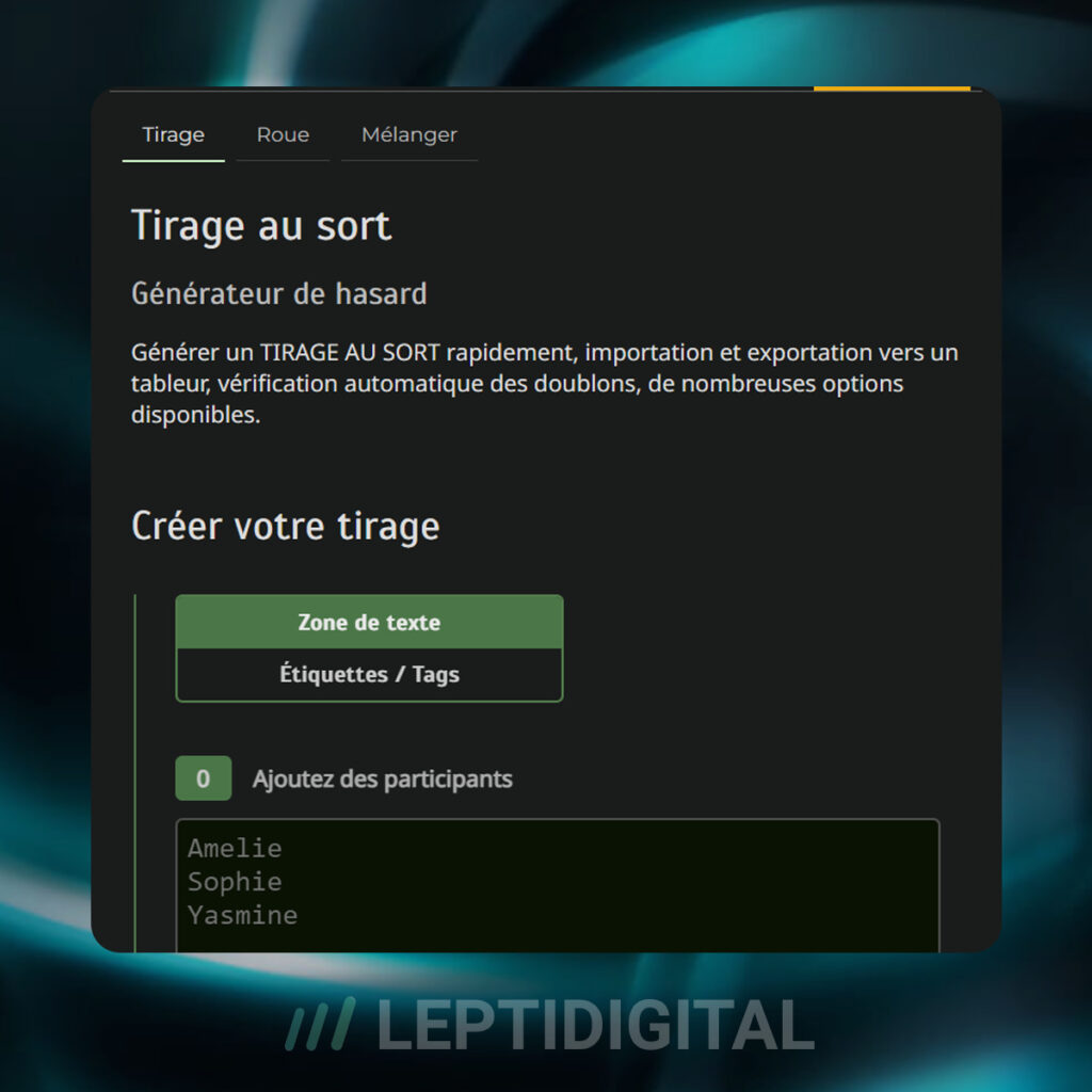 tirageausort.net interface