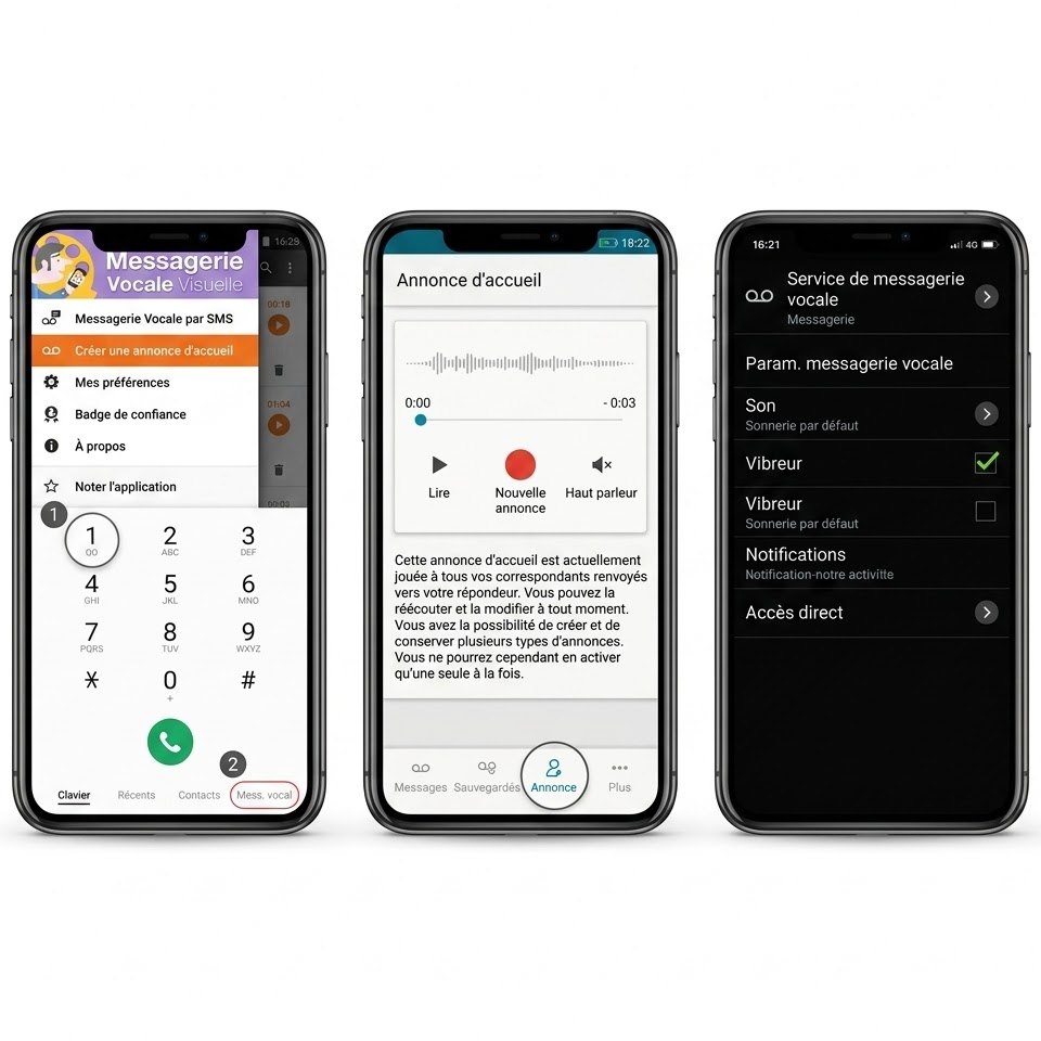 Aperçu modification messagerie vocale android