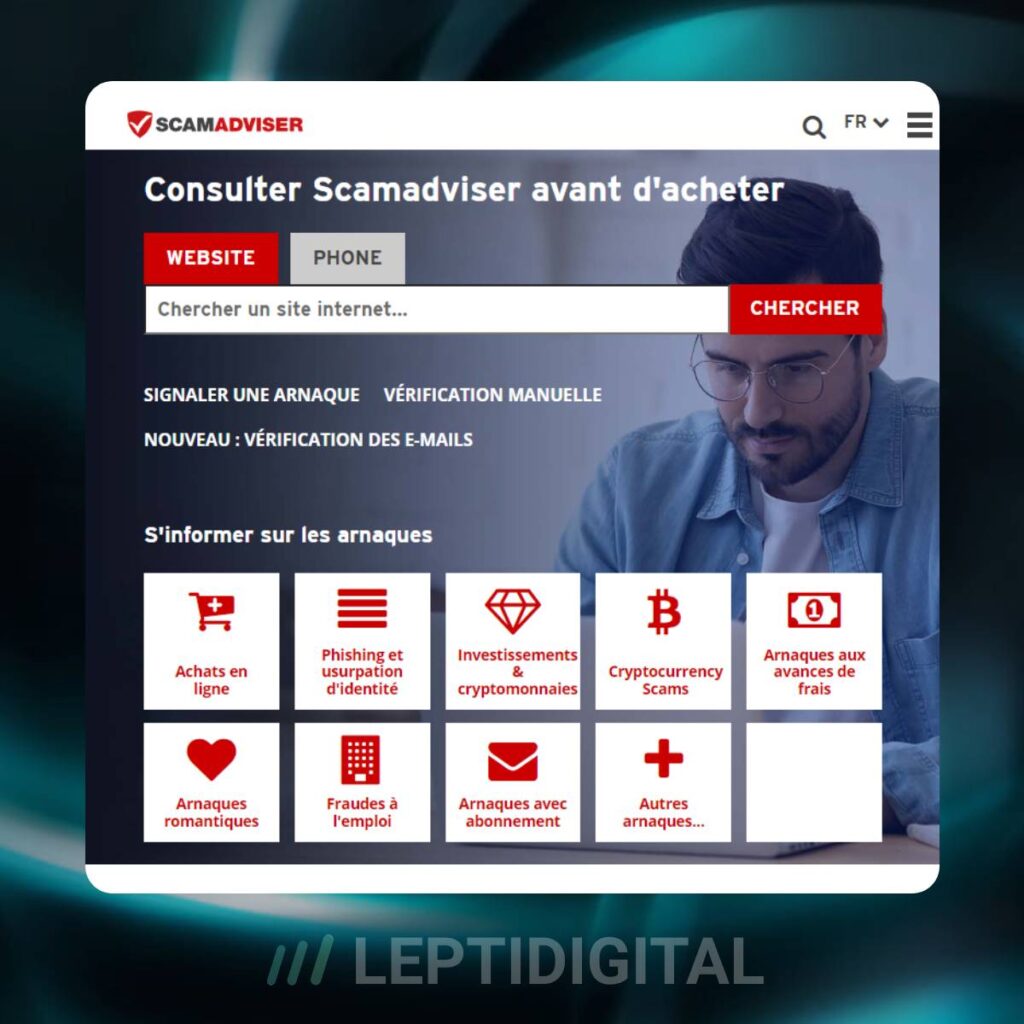 ScamAdviser – analyse de sites douteux
