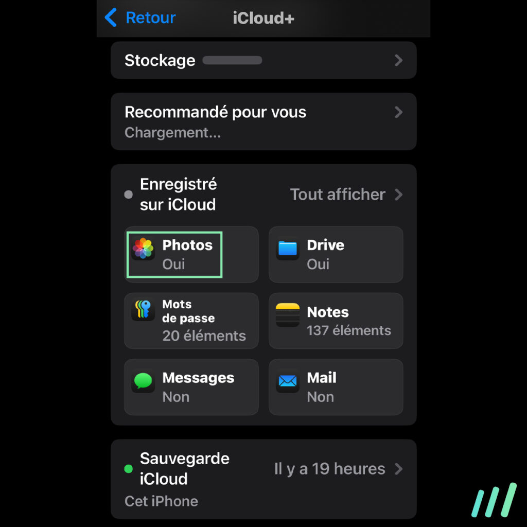 accès photo icloud