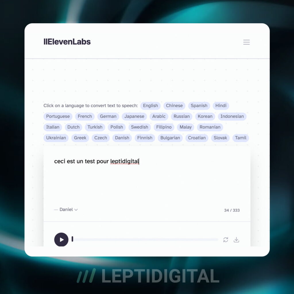 ElevenLabs Générateur Voix IA