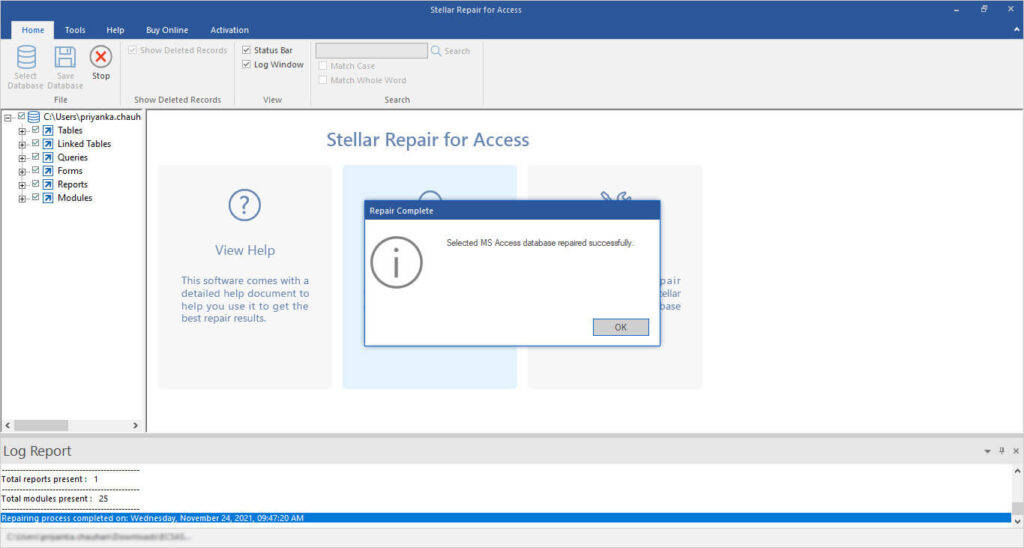 Stellar Repair for Access - étape 3