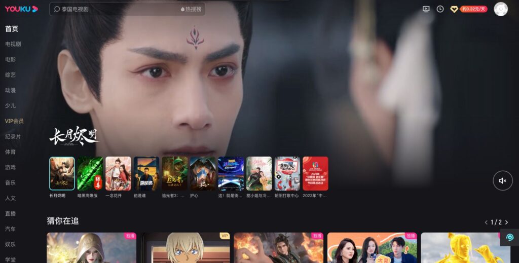 Youku recherche de vidéos en Chine